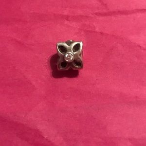 Silver flower pandora charm
